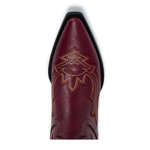 Image of Cowboy Boots for Women - Embroidered Western Cowgirl Boots with Fashion Snip Toe, 1.75-Inch Low Block Heel and All-Day Comfort Fit