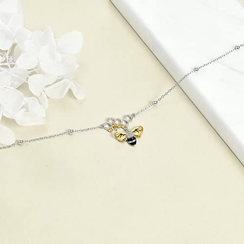 Image of YAFEINI Anklet Bracelets for Women Girls Sterling Silver Hummingbird /Dragonfly /Butterfly Link Chain Anklets Jewelry Gifts