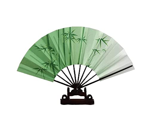AZHKJKZH Abanico Banquete De Boda Verano Abanico De Mano Plegable Seda Vintage con Diferentes Patrones para Fiesta Baile Boda(A)