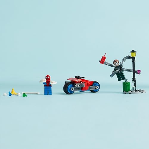 LEGO Marvel Motorrad-Verfolgungsjagd: Spider-Man vs. Doc Ock, Superhelden-Spielzeug für Kinder mit Figuren, Shootern und Web-Shooter… – Ansicht 5