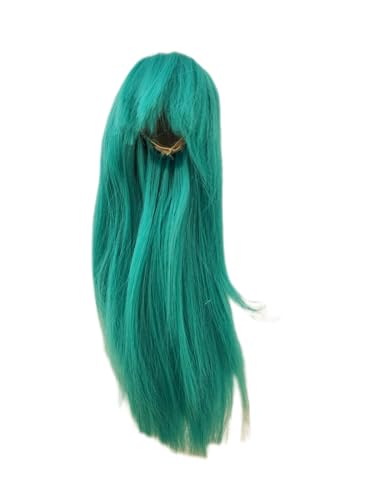 ke er bjd sd Wig Head Circumference 4.5-5inch(11.5-12cm) high Temperature Fiber Diagonal Bangs Long Straight Green Hair