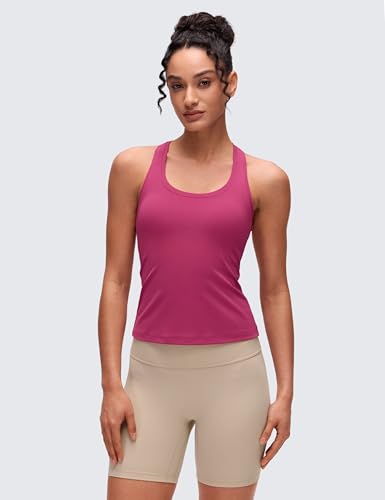 Image of CRZ YOGA Butterluxe Racerback Tank Waist Length | Yoga, Extremely Soft, Tight Fit, Scoop Neck, Sleeveless Tops for Women