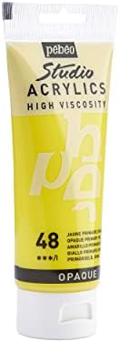 Pébéo 831-048 - Studio Acrylics Fine Acrylic - Acrylic Paint - Yellow Acrylic - Opaque Primary Yellow, 100 ml