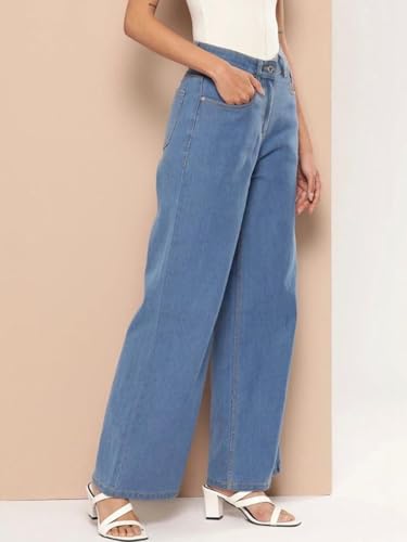 Image of Women's High Waist Denim Jeans | Straight, Relaxed, Wide Leg & Baggy Fit | High Rise Loose Oversized Denim Pants for Women | Comfortable Casual Everyday Wear | Oversized Woman baggys