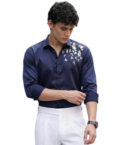 Image of IndoPrimo Men's Stylish Satin Shirt for Party, Formal, Daily and Casual Wear Full Sleeve Shirt for Mens - Trio