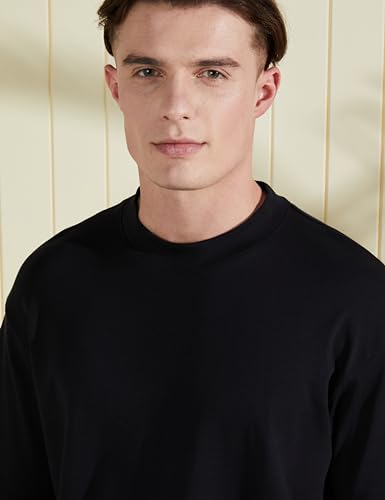 Image of Amazon Brand - Symbol Men Solid Cotton Oversized Round Neck Tshirt | Half Sleeve | Plain (Available in Plus Size)