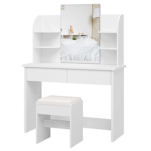 通用, Tocador con Espejo, Mesa Tocador, Tocador de Maquillaje Moderno,...