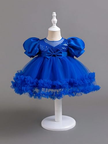 Image of Niren Enterprise Rollar Frock net Embroidery Work Ruffle Patterned Flared Short Sleeve Girl Frock, Pack of 1