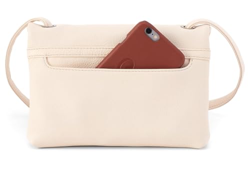 Image of HOBO Grant Leather Small Foldover Crossbody Bag with Crossbody & Shoulder Strap, Zip Pocket, Card Compartment