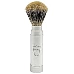 Parker Full Size Travel Shaving Brush with Pure Badger Bristles - Ingenious Design Stores the Brush Head in the Handle Making the Brush Compact for Travel - Image 3