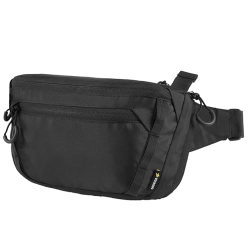 VOTAGOO GEAR Tactical CCW Fanny Bag, Concealed Carry Fanny Pack w/Adjustable Waist Belt Tactical Waist Bag Handgun Pouch with Universal Pistol Holster, Everyday Hip Pack for Men Travel Outdoor (Black)