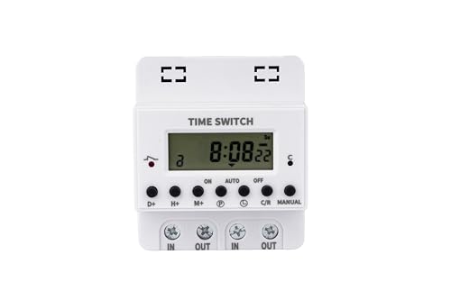Image of MAXWELL 60 Amp Digital Time Switch | Panel Mounted | Weekly Programmable Timer with 28 ON /OFF Settings | LCD Display