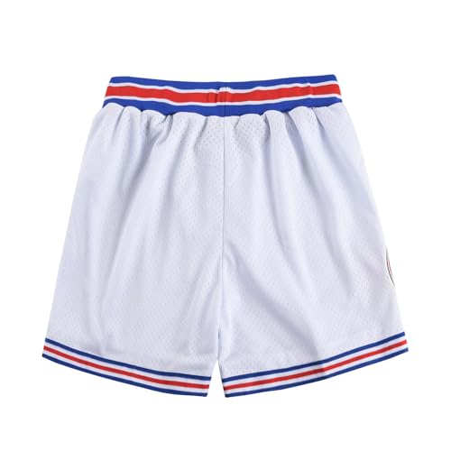 KESSTEMA Womens Mesh Basketball Shorts Double Layer Non See Through White Activewear for Halloween Cosplay Sports S