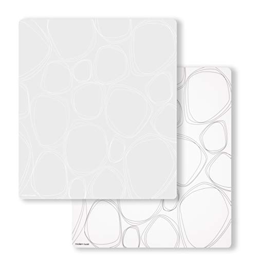 MODERN-TWIST Accent Mat Set – 100% Plastic Free Silicone, Tabletop, Dining, Decoration, Modern Design, Set of 2, White + Black