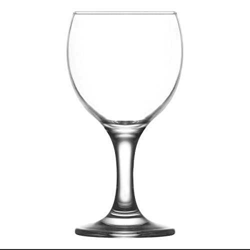 Lav Misket White Wine Glasses - 170ml - Pack of 6 Small Dishwasher Safe Glass Wedding Christmas Birthday Party Drinking Glassware Goblet Gift Set