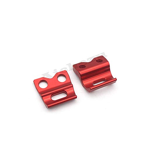 Image of ACZ Red Front Brake Line Holder Hose Clamp, for Yamaha YZ YZF 65 85 125 250 450 2004-2019, for Honda CR CRF 125R 250R /X /RX 450R /X /RX 250L /M