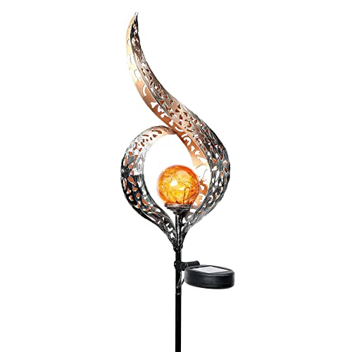 Toboli Lampe Solaire Forme Flamme Métal Éclairage extérieur Balise Solaire Jardin Décoration Cover