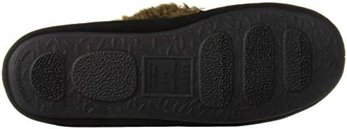 Acorn Women's Cozy Faux Fur Moc Slipper with memory foam and plush suede upper, Black, 9.5-10.5 | Image 3