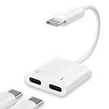 iPhone USB C Headphone Splitter Adapter - Dual USB C AUX + PD Fast Charger Dongle - Compatible with iPhone 16/16Pro/16Pro Max /15/15Pro/15Pro Max - Support Call+Charging