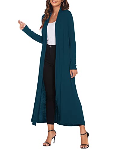 Image of Bluetime Women Floor Length Open Front Cardigan