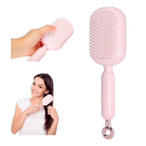 Retractable Cushion Massage Comb Brush，Retractable Hair Brush，Anti Static Self Cleaning