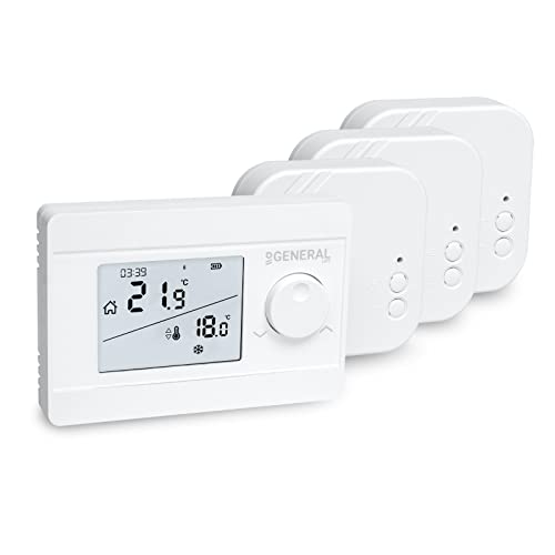 Mi-250S RF Thermostat d'ambiance sans fil avec 3 récepteurs sans fil pour chauffage électrique, therme, FBH