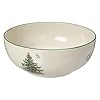 Spode Christmas Tree Round Serving Bowl 8 Inch Ceramic Bowl for Pasta Salad Soup and Side Dishes Elegant Porcelain Design Stackable Dishwasher Microwave Safe Ideal for Holiday Gatherings