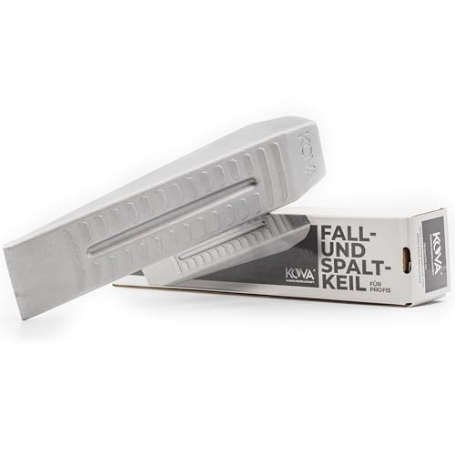 KOVA® 1x Profi ALU Spaltkeil Massiver Spaltkeil in Keilform aus Spezialaluminium für Holzspaltung Holz Spaltaxt Spalthammer Holzspalter Drehspaltkeil Drehkeil Spaltgranate Fällkeil Silber