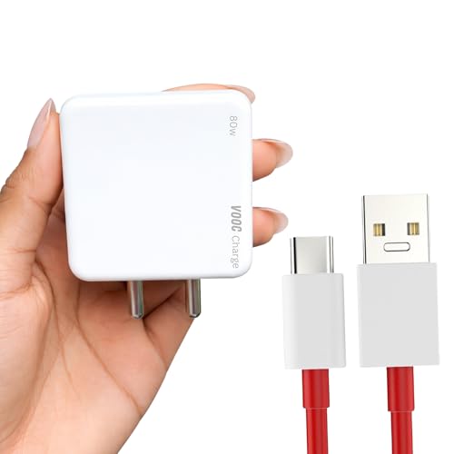 Image of Umake 80W Fast Charger Adapter with Cable, BIS Certified Mobile Charger, Fast Charging Wall Adapter Compatible with Samsung, Vivo, Oppo, Redmi, OnePlus & Android Devices