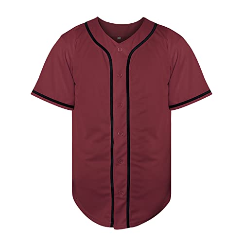 Blank Camiseta de Béisbol con Botones, Hombre, Manga Corta, Tallas S-3XL miniatura 2