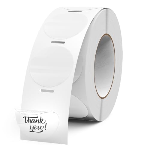 FINDAT Transparent Étiquette Thermique Ronde 25 mm Rouleau Vinyle Cercle Imprimable Gommette Autocollante pour Bureau Logo Design QR Expédition 500 Pièces