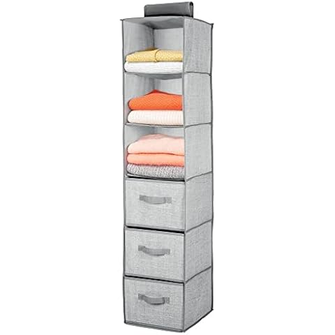 mDesign Hanging Wardrobe Organiser with Drawers Cover