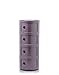 Kartell Componibili Contenitore 4 Elementi, Base Tonda, ABS, Viola, 32 x 32 x 77 cm