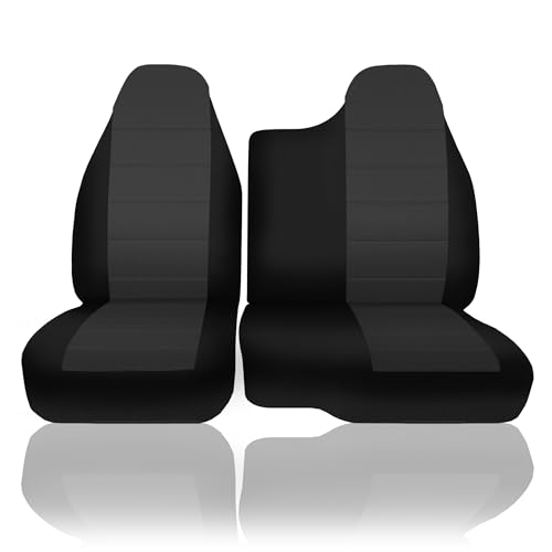 EDIETH Black Oxford Fabric 60/40 Split Seat Covers for Ford Ranger 1998 1999 2000 2001 2002 2003 - Highback Bench Design Durable Water-Resistant Protectors with Non-Slip Backing