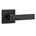 Amazon Basics Contemporary Stamford Door Lever- Entry- Matte Black, 1-Pack