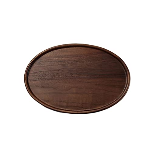 eexbz Tray Oval Serving Plate Black Walnut Plate Breakfast in Bed Rectangular Butler Tray, Coffee Table Decoration Serving Trays
