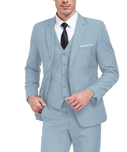 3 Piece Men's Suits Slim Fit Blazer Formal Suit for Men Vest and Pants Set Two Buttons Tuxedo for Wedding Prom Groom