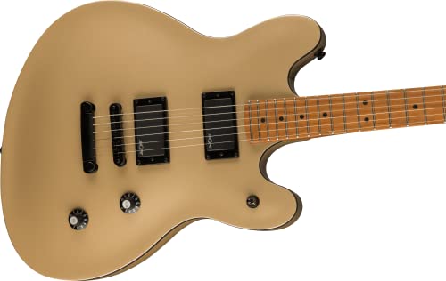 Squier Contemporary Active Starcaster Electric Guitar, Shoreline Gold, Roasted Maple Fingerboard, Black Pickguard #TOP3