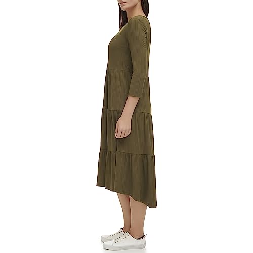 Image of Tommy Hilfiger Women's Tiered Stripe Midi Dress