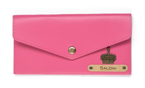 Image of AICA Personalized Name & Charm Leather Womens Wallet (Dark Pink) | Customized Gifts for Women Girls | Gifts for Women | Wallet for Woman | Diwali Gifts | Wallet for Women | Corporate Gifts for Staff