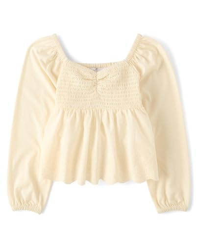 Image of The Children's Place Girls' Long Sleeve Smocked Peplum Top