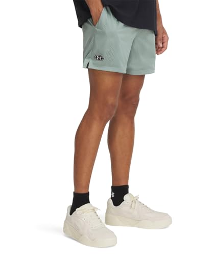 [A_[A[}[] UA ICON MESH SHORTS Silica Green White S