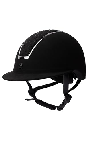 Horze Solara - Casco de equitación para mujer, CE EN 1384:2023, tamaño ajustable, color negro, 55/57