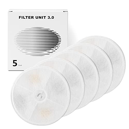 VinDox 5 pièces Filtre Fontaine Eau Chat Compatible avec CYBERTAIL 1,85L Fontaine pour Chiens Fontaine d'eau résine et Charbon Actif Filtre Cover