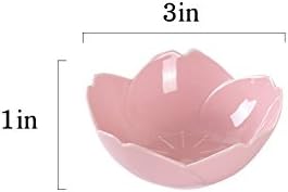 Miniatura 2 de SOCOSY Elegante plato de salsa brillante en forma de Sakura, cuencos de sushi, platos de aperitivos, platos de porcelana para servir condimentos de