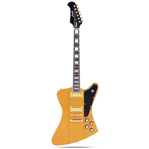 Firefly FFDB Solid Body Electric Guitar Mahogany Guitar body Stainless steel and ball end frets rosewood fretboard(Gold Color)