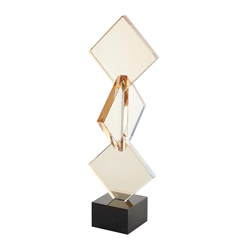 Estatua decorativa de vidrio naranja 6x6x16 pulg miniatura 2