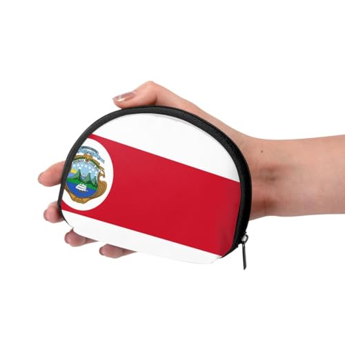 Portable Coin Purse Costa-Rica-Flag Mini Zippered Money Pouch Card Holder3