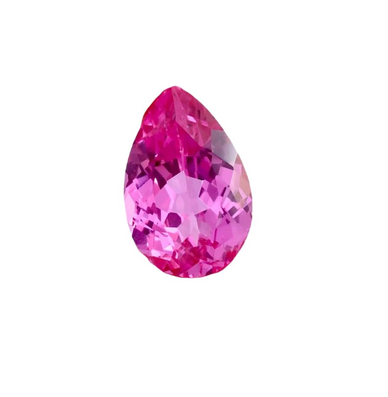 Saphir rose naturel poire 10x14mm pour remplacer une pierre perdue sur bague