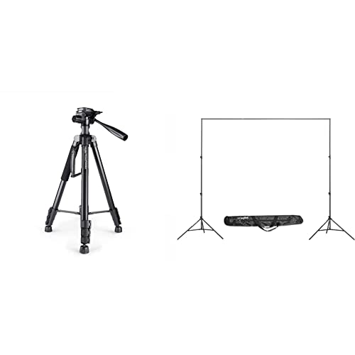 Image of DIGITEK Platinum (DPTR 890 VD) (178 cm) Aluminum Light Weight Tripod with Fluid Video Head & (DBSK-009FT) Studio Background Stand Kit for Backdrop Photography and Videography